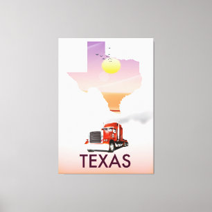 Impressão Em Tela Texas Map Big Rig