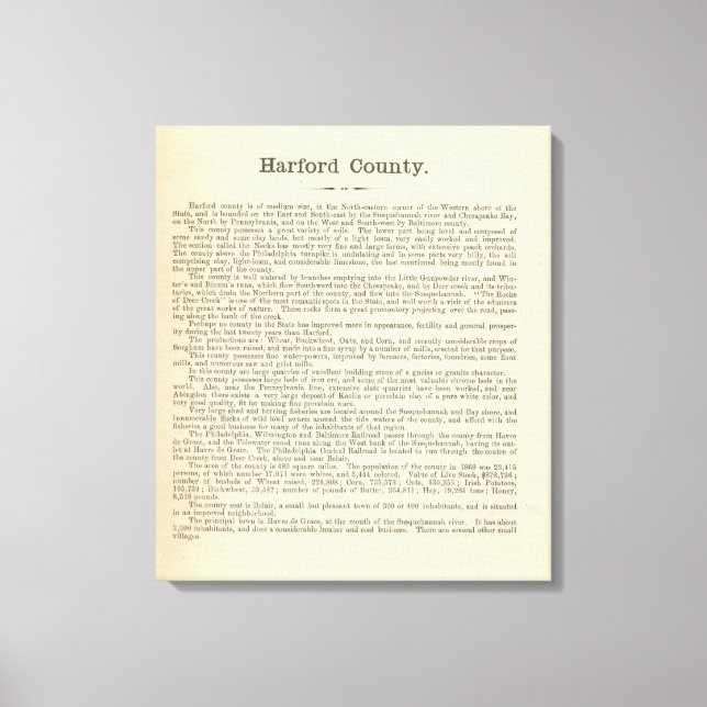 Impressão Em Tela Text Page Harford County (Frente)