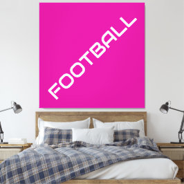 Impressão Em Tela Texto Branco Moderno Do FUTEBOL, Cor-de-rosa-claro