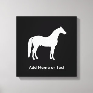 Impressão Em Tela Texto customizável elegante do cavalo branco