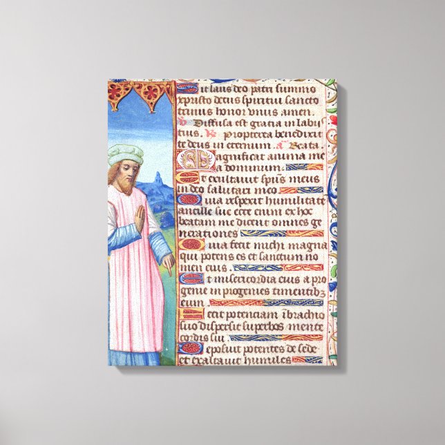 Impressão Em Tela Texto do Magnificat com um retrato de (Frente)