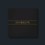 Impressão Em Tela Texto e Linhas Douradas Personalizáveis Clássicas<br><div class="desc">Seu nome personalizado ou marca.</div>