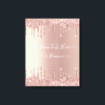 Impressão Em Tela Texto Personalizado das Unidades de Miniatura da L<br><div class="desc">Rosa Dourado Blush Glitter Sparkle Drips Texto rosa Cor-de-rosa Personalizado Moderno - Adicionar seu Texto Único ou Remover Texto - Fazer seu Presente Especial - Redimensionar e mover ou remover e adicionar texto / elementos com ferramenta de personalização. Design por MIGNED. Por favor, veja meus outros projetos. Você também pode...</div>