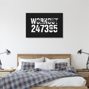 Impressão Em Tela Texto vestido e arranhado Workout 247365 branco