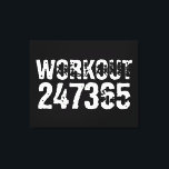 Impressão Em Tela Texto vestido e arranhado Workout 247365 branco<br><div class="desc">Texto vestido e arranhado Workout 247365 em cor branca com fundo preto. Perfeito para qualquer pessoa que esteja levantando,  malhação,  treinando,  construindo carrocerias e indo para a academia.</div>