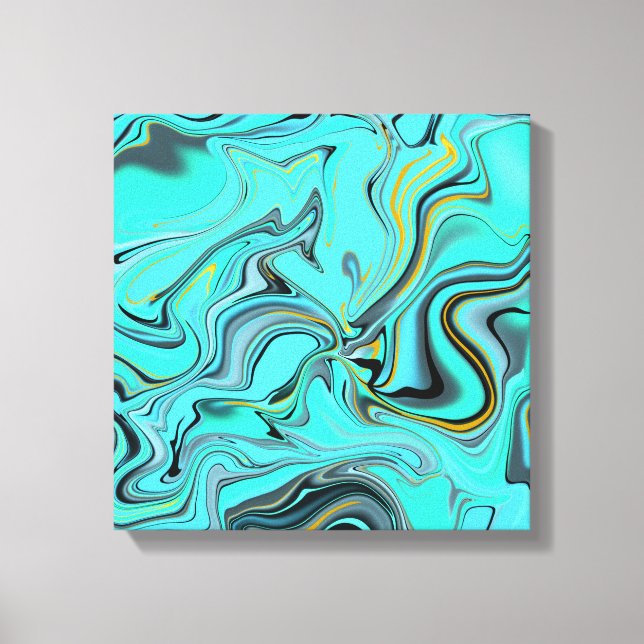 Impressão Em Tela Textura de mármore abstrato azul. (Frente)