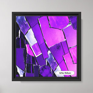 Impressão Em Tela Textura Metálica Plum Noir Glitch Glam