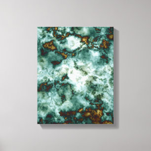 Impressão Em Tela Textura Verde De Mármore Com Veias