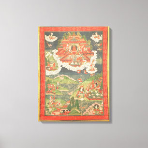 Impressão Em Tela Thangka do Paraíso de Amitabha