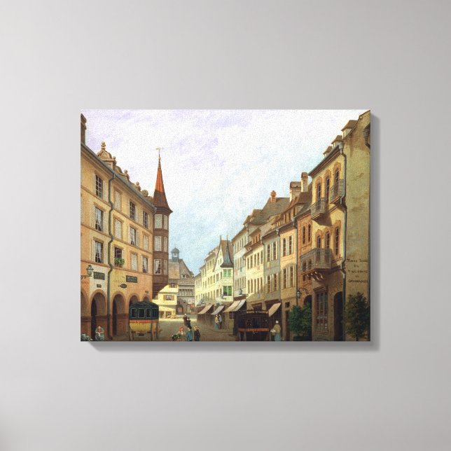 Impressão Em Tela The Arcades, Grand Rue, Colmar, 1876 (Frente)