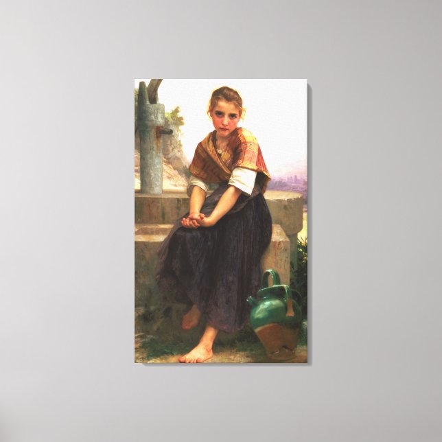 Impressão Em Tela The Broken Pitcher por William-Adolphe Bouguereau (Frente)