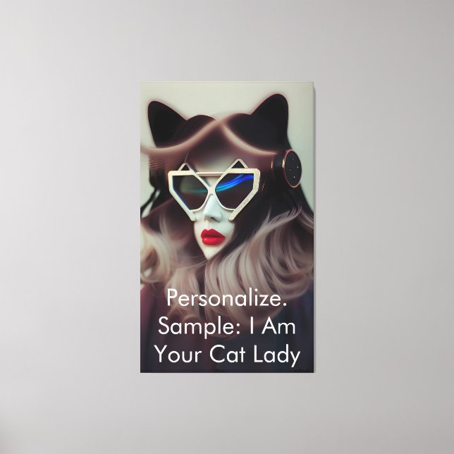 Impressão Em Tela The Cat Lady (Customizable) (Frente)