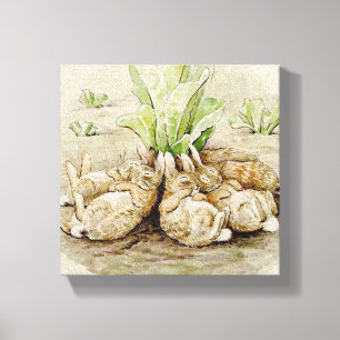 Impressão Em Tela The Flopsy Bunnies Asleep (por Beatrix Potter)