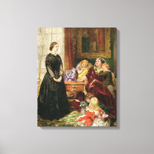 Impressão Em Tela The Governess, 1860 (petróleo na canvas) (Frente)