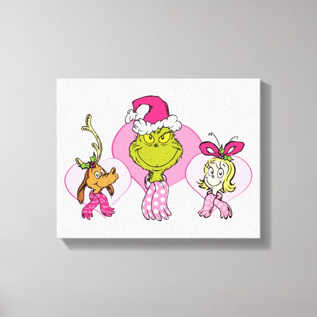 Impressão Em Tela The Grinch Crew in Pink Valentine's Portrait (Frente)