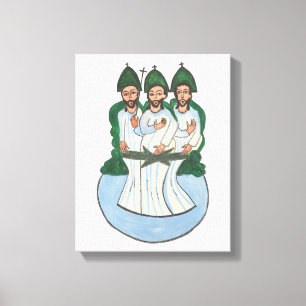 Impressão Em Tela The Holy trinity Vintage Folk art painting 