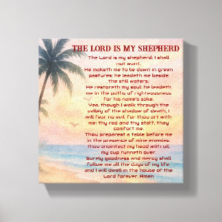 Impressão Em Tela The Lord Is My Shepherd Psalm 23 Sunset Beach 
