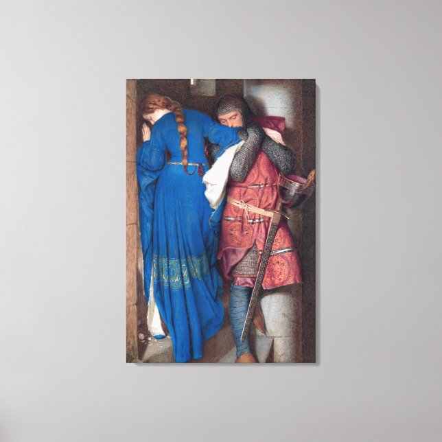 Impressão Em Tela The Meeting on Turret Stairs (por F.W. Burton) (Frente)