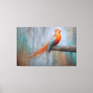 Impressão Em Tela The Phoenix Rises: Vibrant Impasto Bird Painting