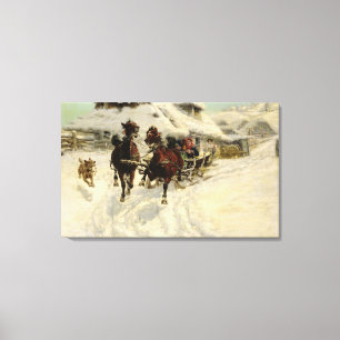 Impressão Em Tela The Sleigh Ride, 1896 (óleo na canvas)