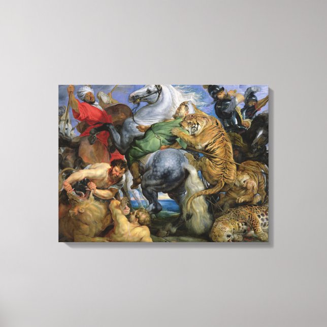 Impressão Em Tela The Tiger Hunt, c.1616 (Frente)