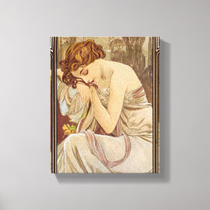 Impressão Em Tela The Times of the Day, Night's Rest, 1899, de Mucha