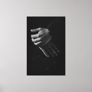 Impressão Em Tela The Weight of Silence: Interlocked Hands in Chiaro