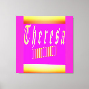 Impressão Em Tela Theresa design chocante, cor-de-rosa e poster de o