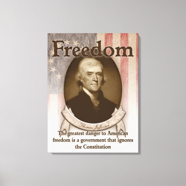 Impressão Em Tela Thomas Jefferson - Liberdade (Frente)