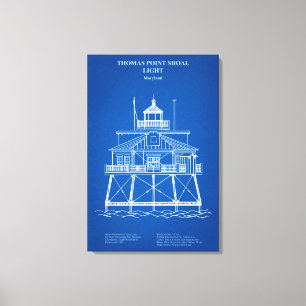Impressão Em Tela Thomas Point Shoal Lighthouse - Maryland - AD