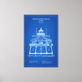 Impressão Em Tela Thomas Point Shoal Lighthouse - Maryland - AD