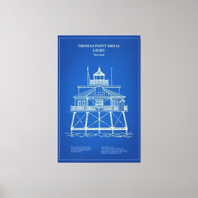 Impressão Em Tela Thomas Point Shoal Lighthouse - Maryland - AD (Frente)