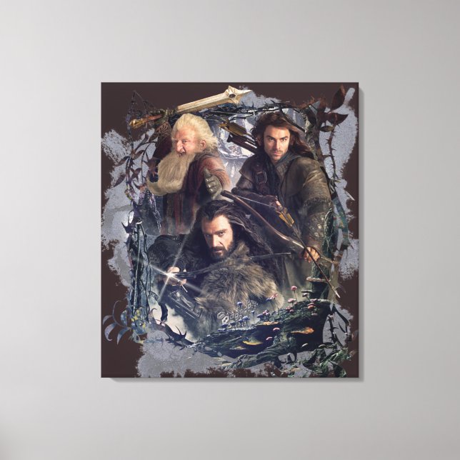 Impressão Em Tela Thorin, Kili e Gráfico Balin (Frente)