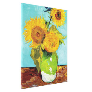 Impressão Em Tela Three Sunflowers   Vincent Van Gogh