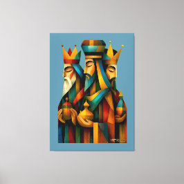Impressão Em Tela Three Wise Men Abstract Nativity Art