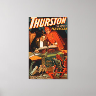 Impressão Em Tela Thurston o grande mágico com mágica do diabo