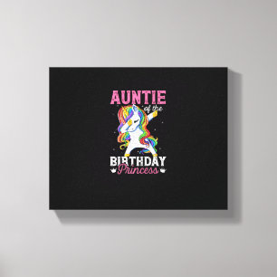 Impressão Em Tela Tia Da Princesa De Aniversário Unicórnio Presente 