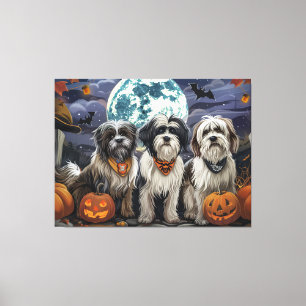 Impressão Em Tela Tibetan Terrier Halloween Assustador