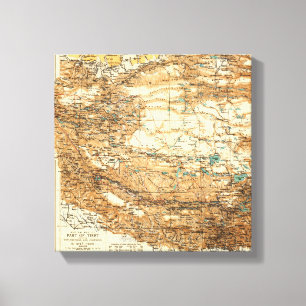 Impressão Em Tela TibeteMapa PanorâmicoTibete 2