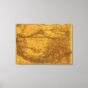 Impressão Em Tela TibetPanoramic MapTibet