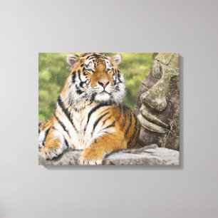 Impressão Em Tela Tiger e Buda