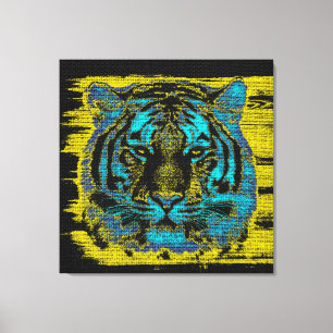 Impressão Em Tela Tiger Fine Art em Burlap Rustic Jute #2