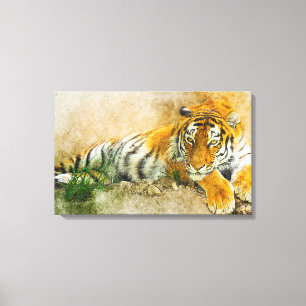 Impressão Em Tela Tigre