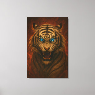 Impressão Em Tela Tigre Branco Fantasia – Série Aura Mística