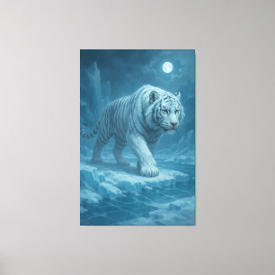 Impressão Em Tela Tigre Branco Frost King – Majestoso Guardião Gelad