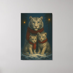 Impressão Em Tela Tigre Branco – Guardião da Luz – ManJiangHong Art