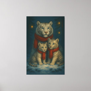 Impressão Em Tela Tigre Branco – Guardião da Luz – ManJiangHong Art