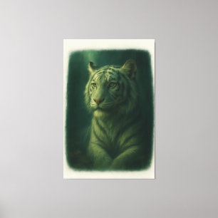 Impressão Em Tela Tigre Branco Majestoso – Retrato de Arte Fino
