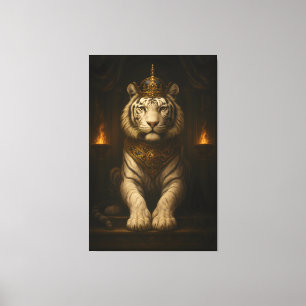 Impressão Em Tela Tigre Branco Real • Luxuoso Quadro em Tela de Arte