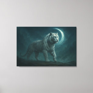 Impressão Em Tela Tigre Branco – Retrato de Fantasia Mística – ManJi
